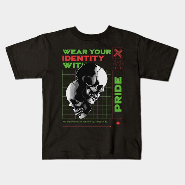 Wear Your Identity With Pride Grapic Design Kids T-Shirt by SimpleTeez